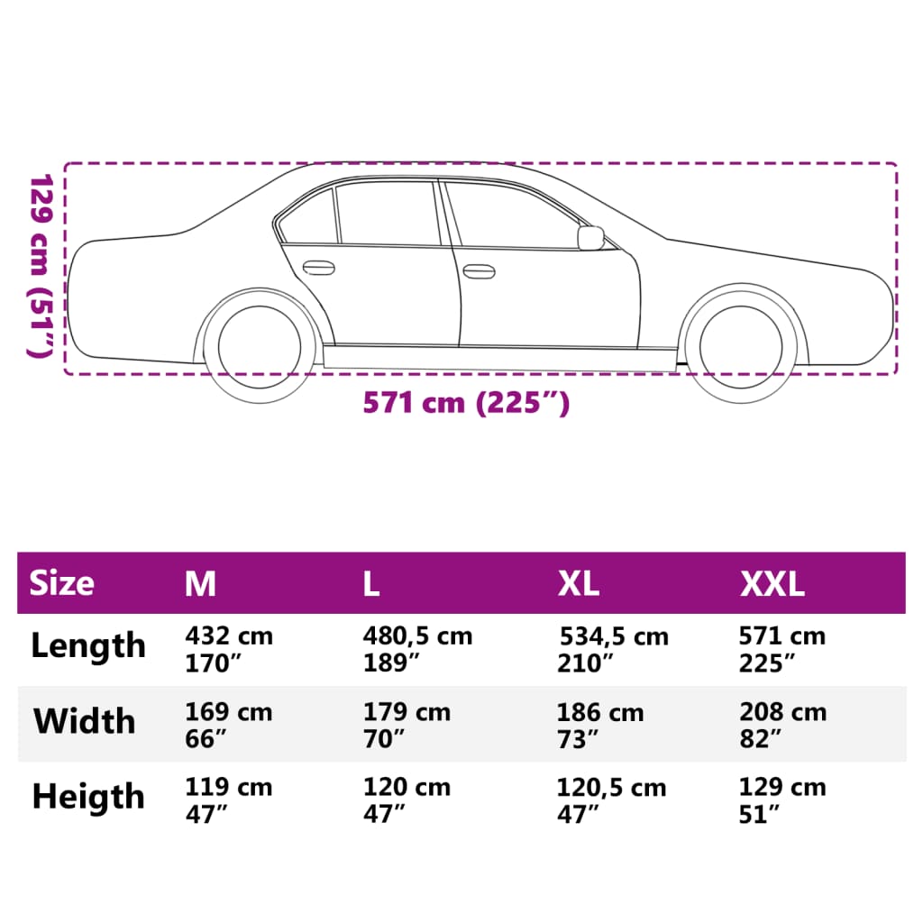 Plachta na auto pre sedan s popruhmi plná strieborná XXL PEVA
