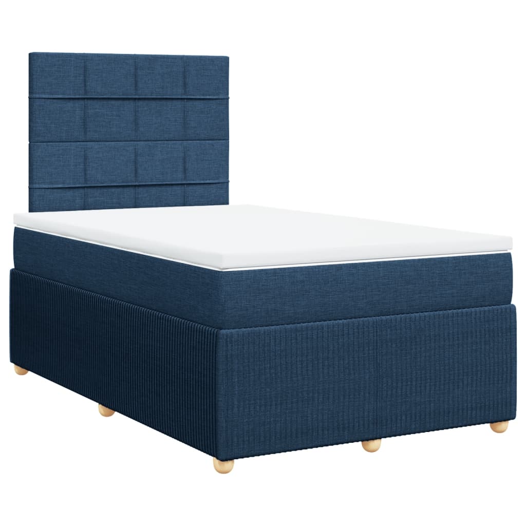 Boxspring posteľ s matracom modrá 120x200 cm látka