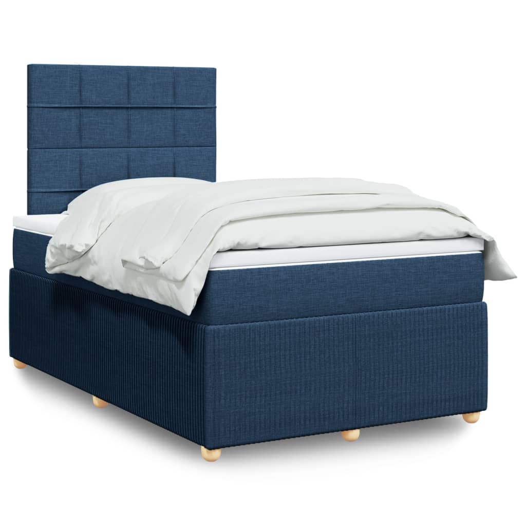 Boxspring posteľ s matracom modrá 120x200 cm látka