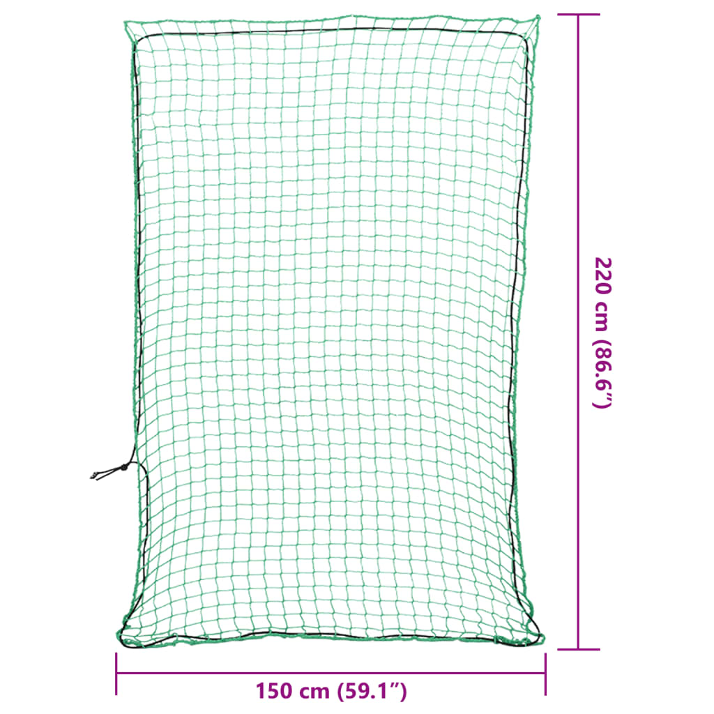 Sieť na prívesný vozík s elastickým lanom, zelená 2,2x1,5 m, PP