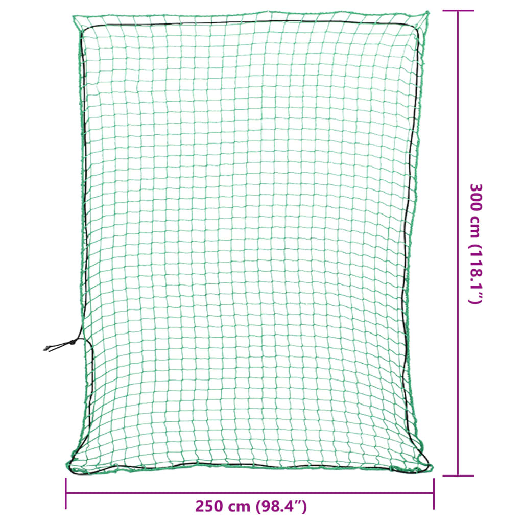 Sieť na prívesný vozík s elastickým lanom, zelená 3x2,5 m, PP