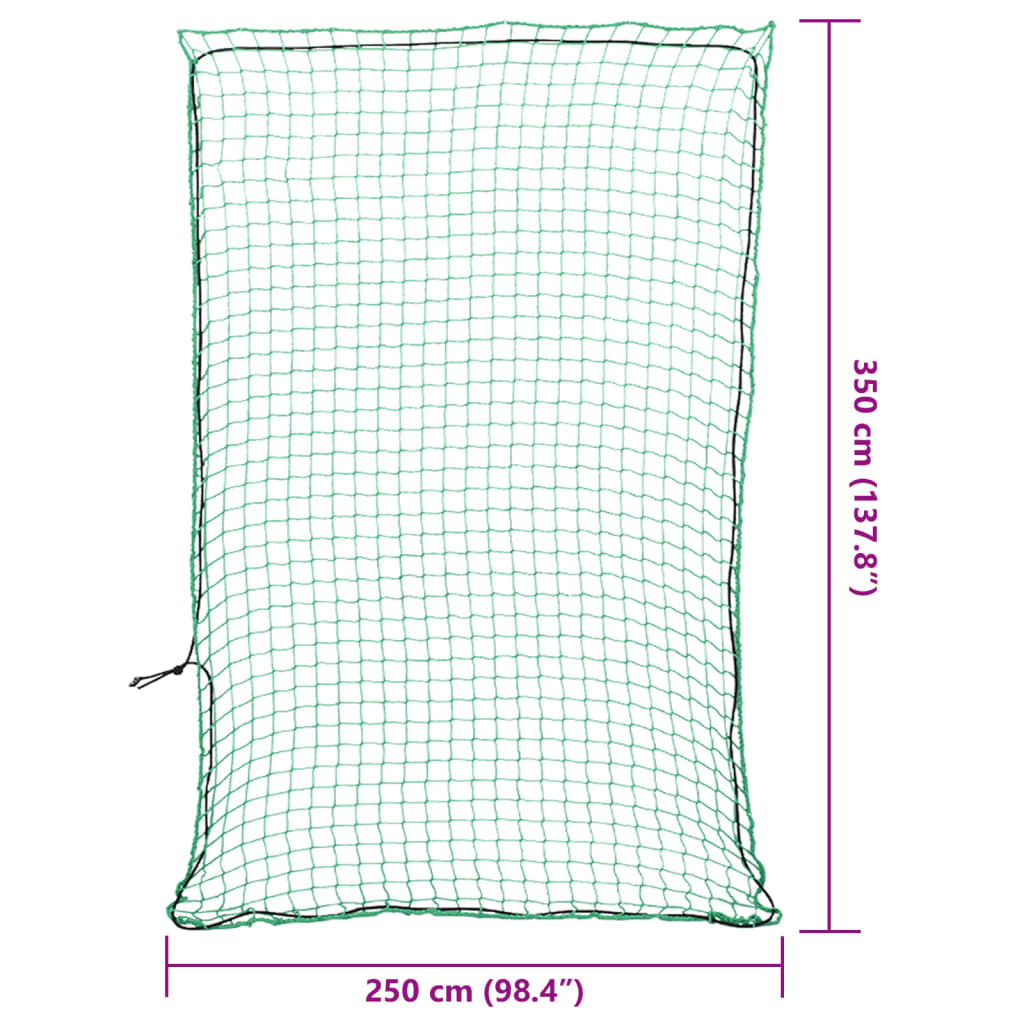 Sieť na prívesný vozík s elastickým lanom, zelená 3,5x2,5 m, PP