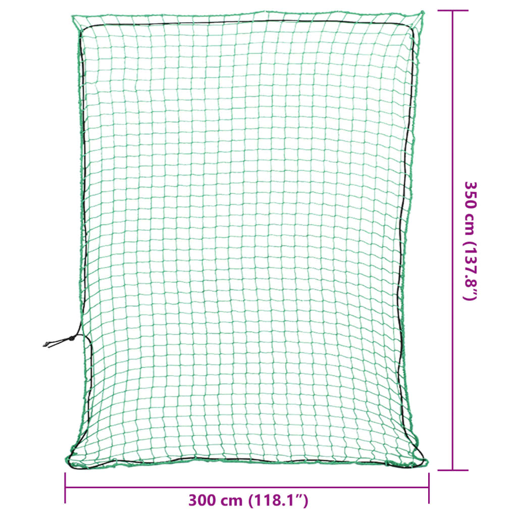 Sieť na prívesný vozík s elastickým lanom, zelená 3,5x3 m, PP