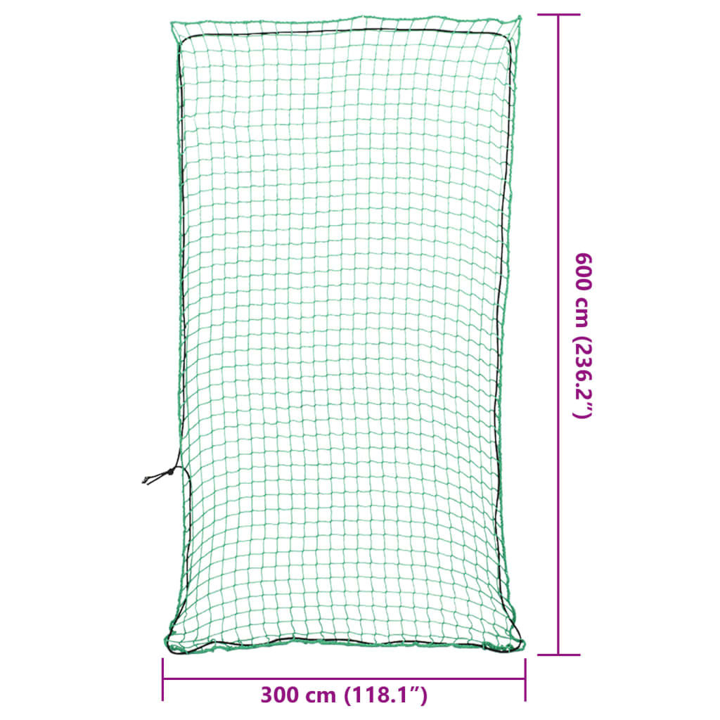 Sieť na prívesný vozík s elastickým lanom, zelená 6x3 m, PP