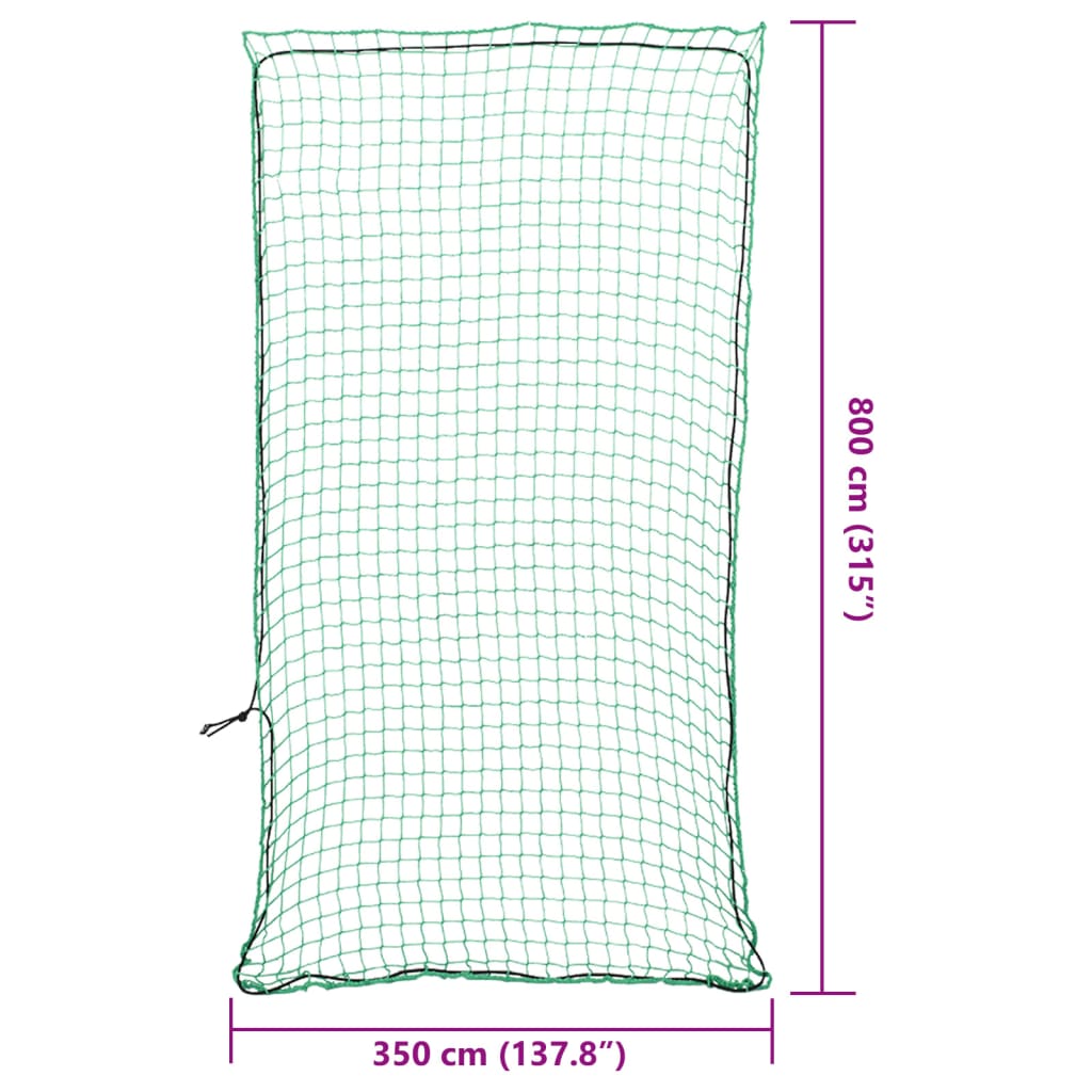 Sieť na prívesný vozík s elastickým lanom, zelená 8x3,5 m, PP