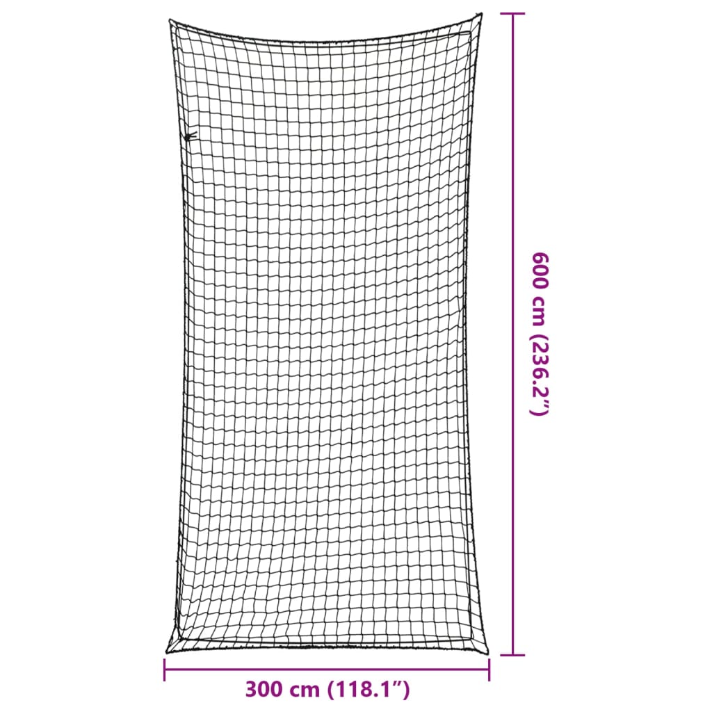 Sieť na prívesný vozík s elastickým lanom čierna 6x3 m PP