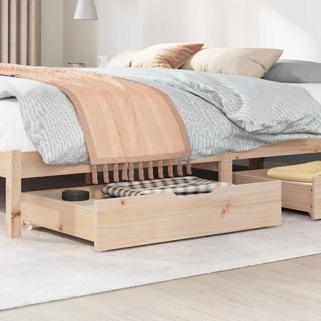 Zásuvky pod posteľ s kolieskami 2 ks 80x55x17 cm borovica