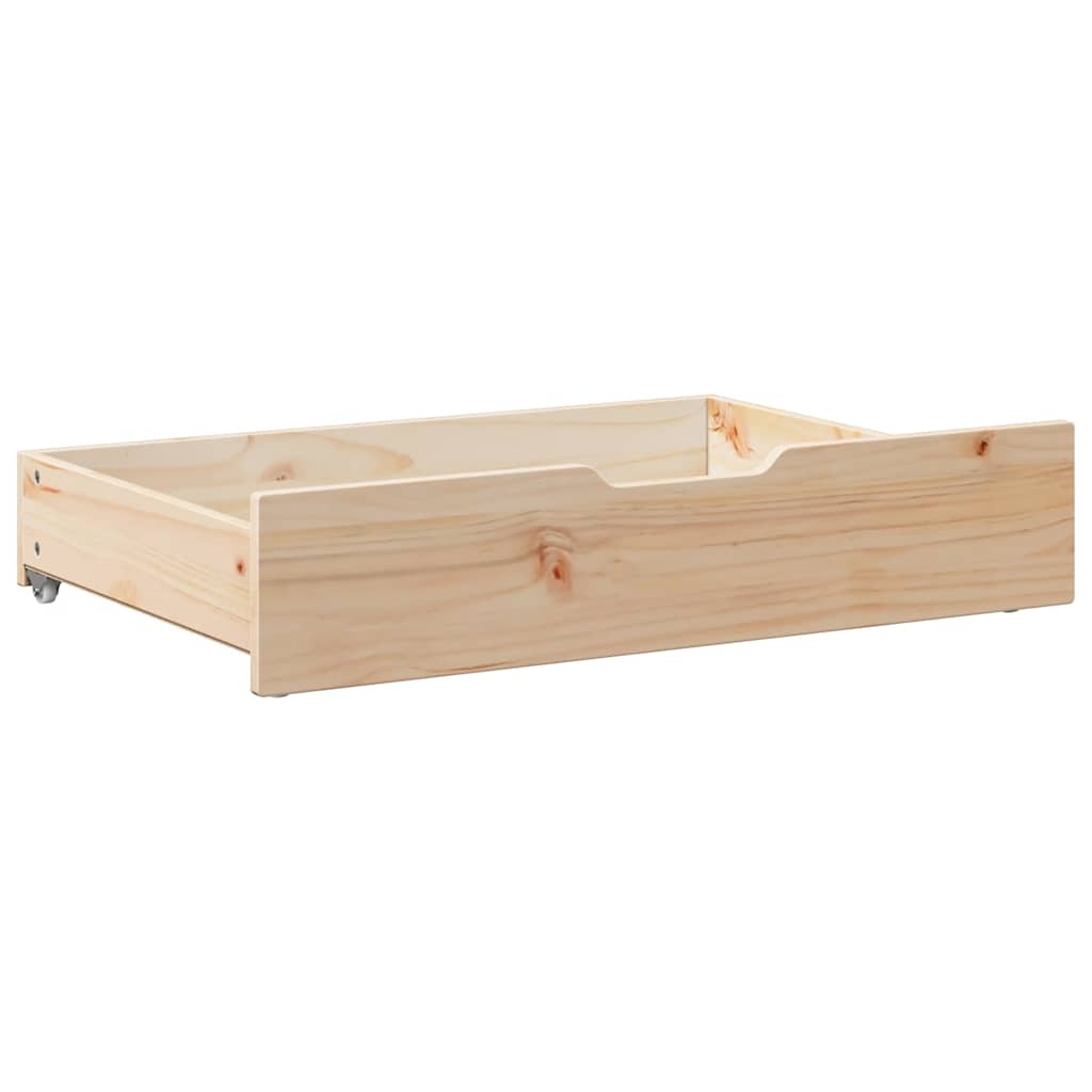 Zásuvky pod posteľ s kolieskami 2 ks 80x55x17 cm borovica