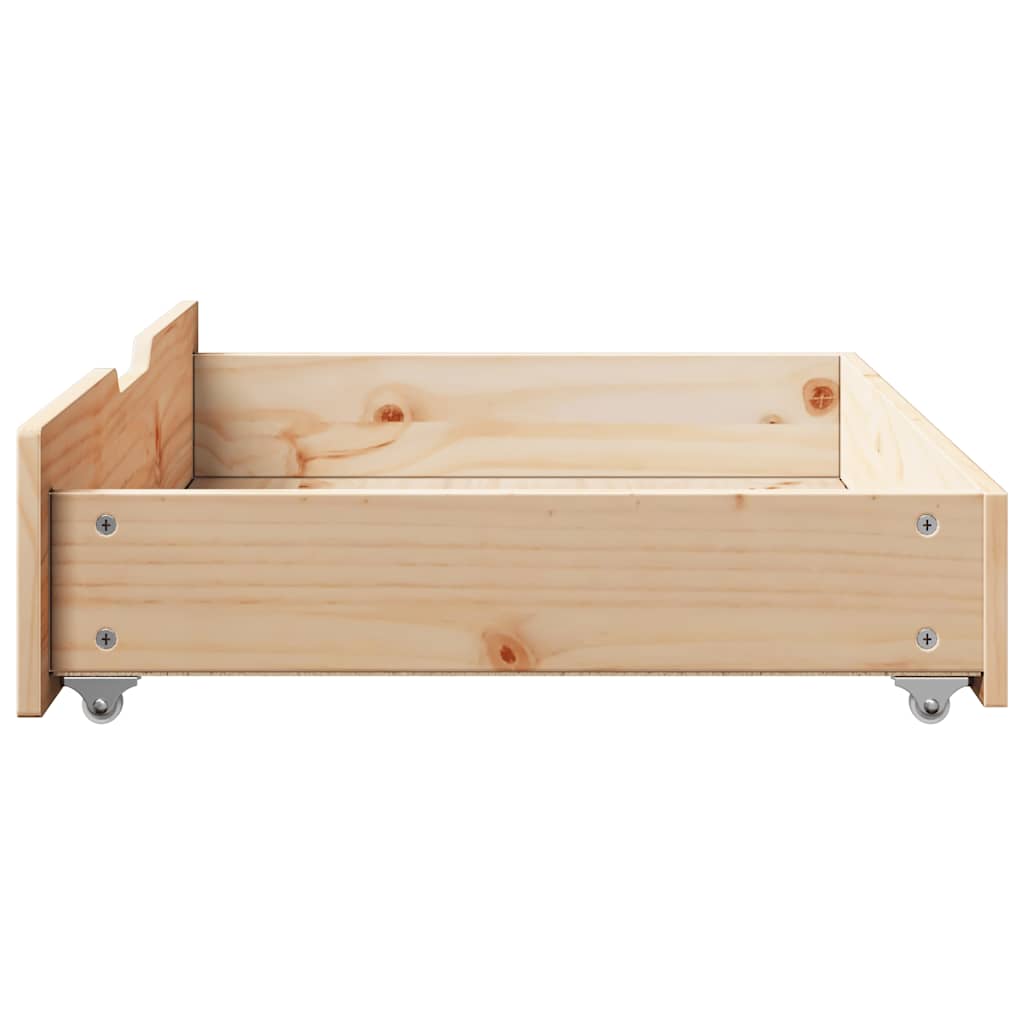 Zásuvky pod posteľ s kolieskami 2 ks 80x55x17 cm borovica
