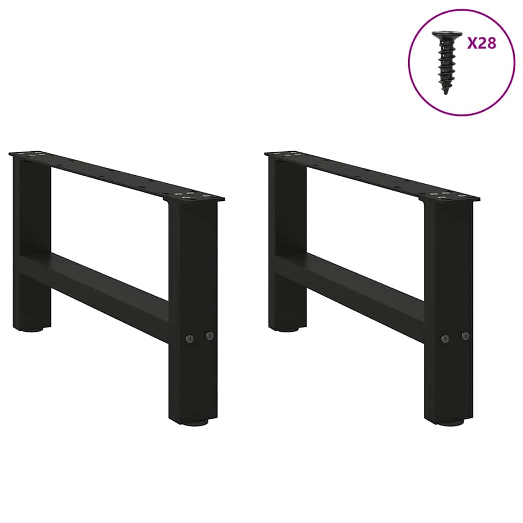 Stolové nohy na konferenčný stolík čierny 2 ks 70x(30-31) cm