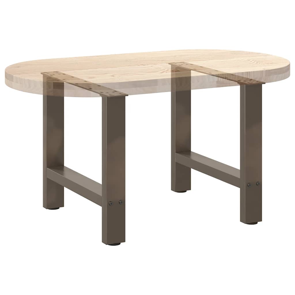 Nohy konferenčného stolíka prírodná oceľ 2 ks 50x(42-43)cm oceľ