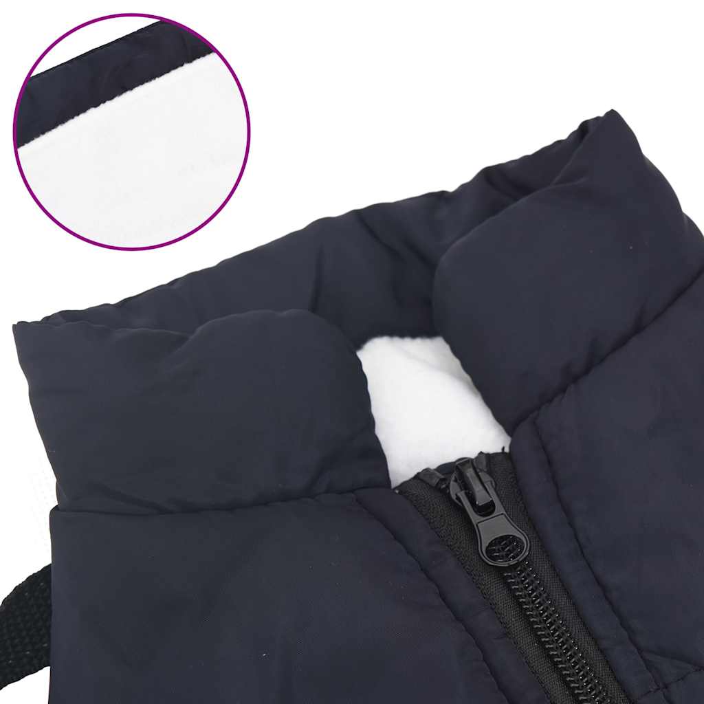 Psí kabát s postrojom vodeodolná reflexná námornícky modrý L40
