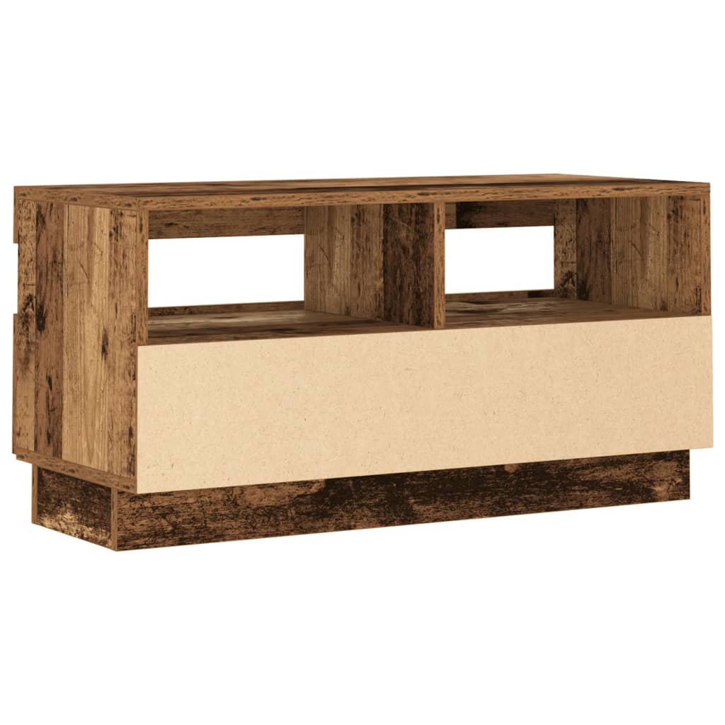 TV skrinka s LED staré drevo 80x35x40 cm kompozitné drevo