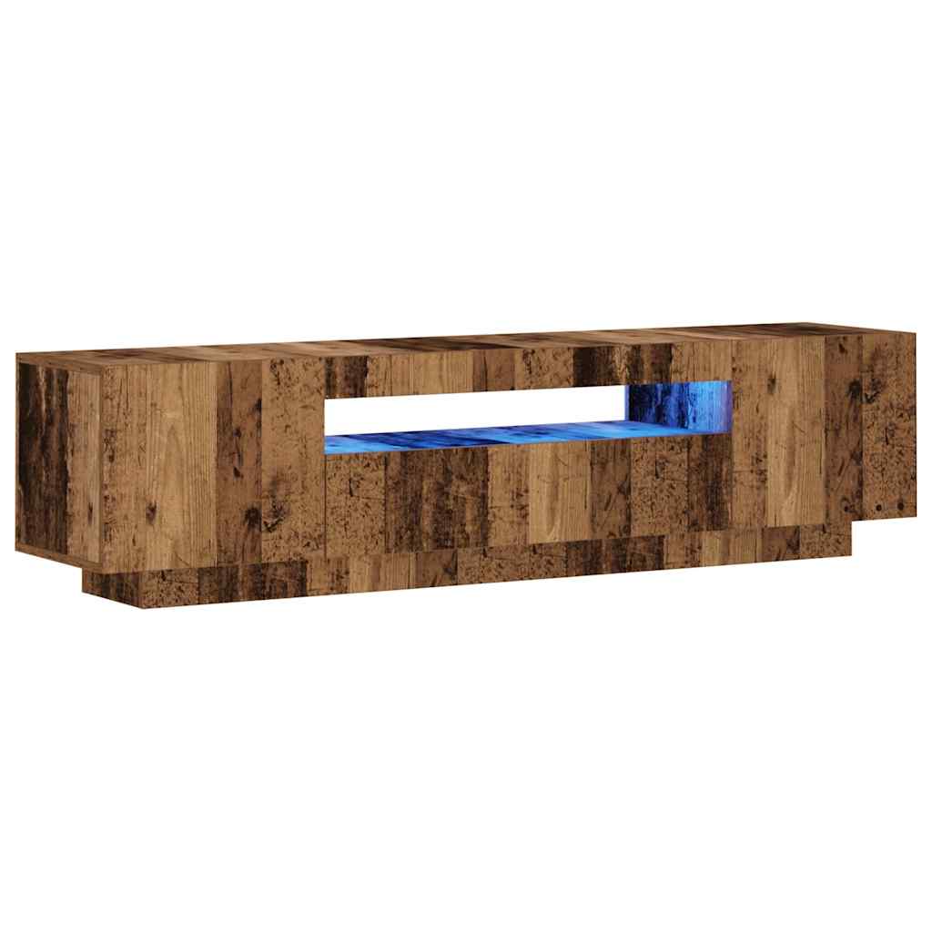TV skrinka s LED staré drevo 160x35x40 cm kompozitné drevo