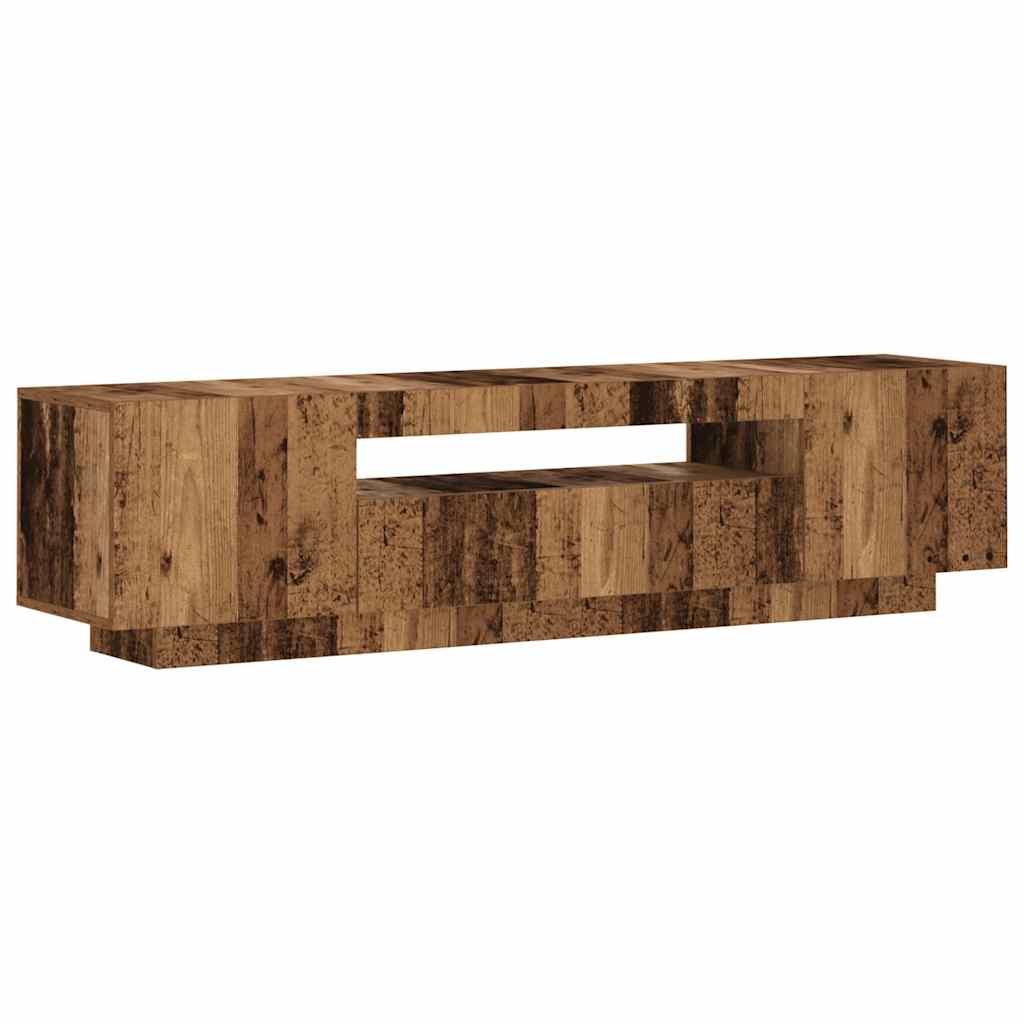 TV skrinka s LED staré drevo 160x35x40 cm kompozitné drevo