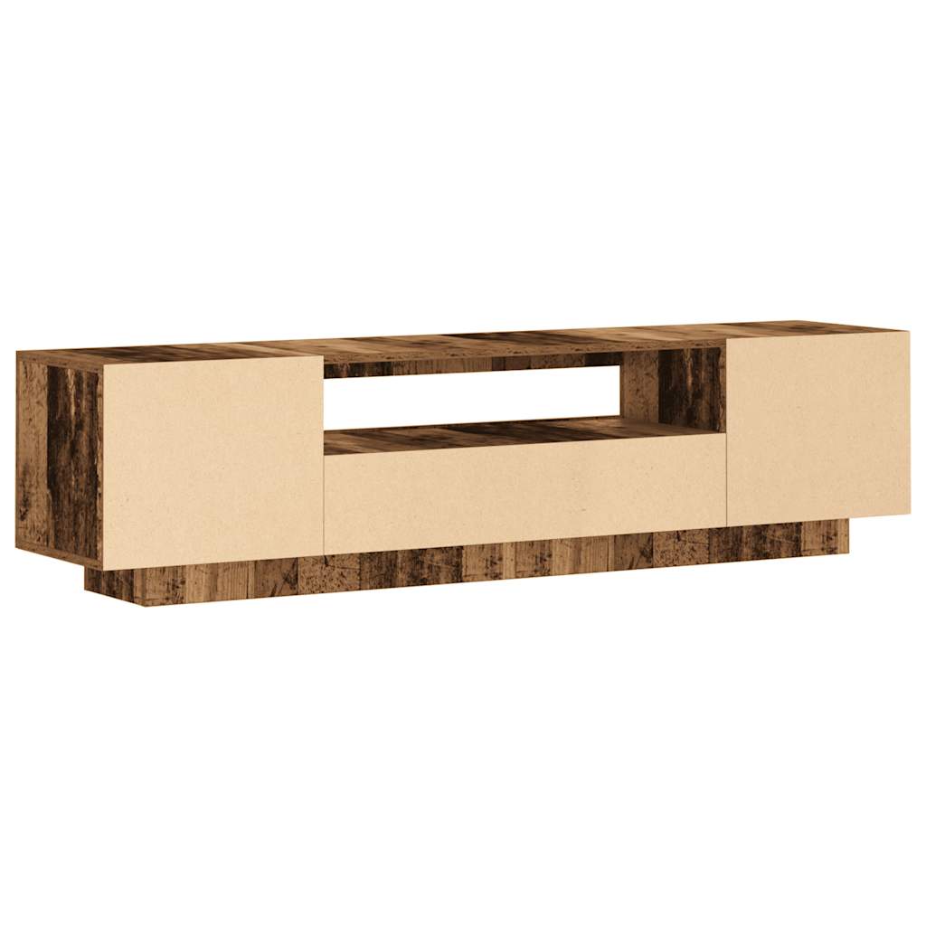 TV skrinka s LED staré drevo 160x35x40 cm kompozitné drevo