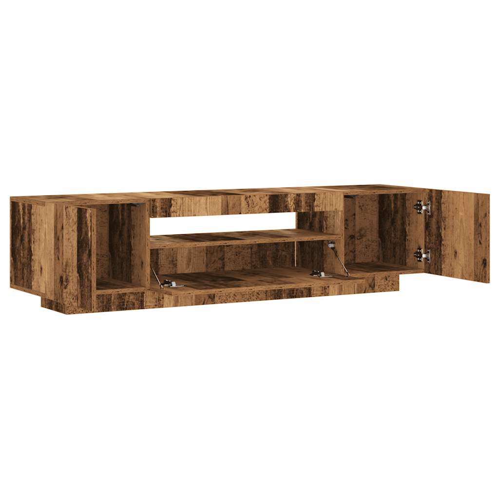 TV skrinka s LED staré drevo 160x35x40 cm kompozitné drevo