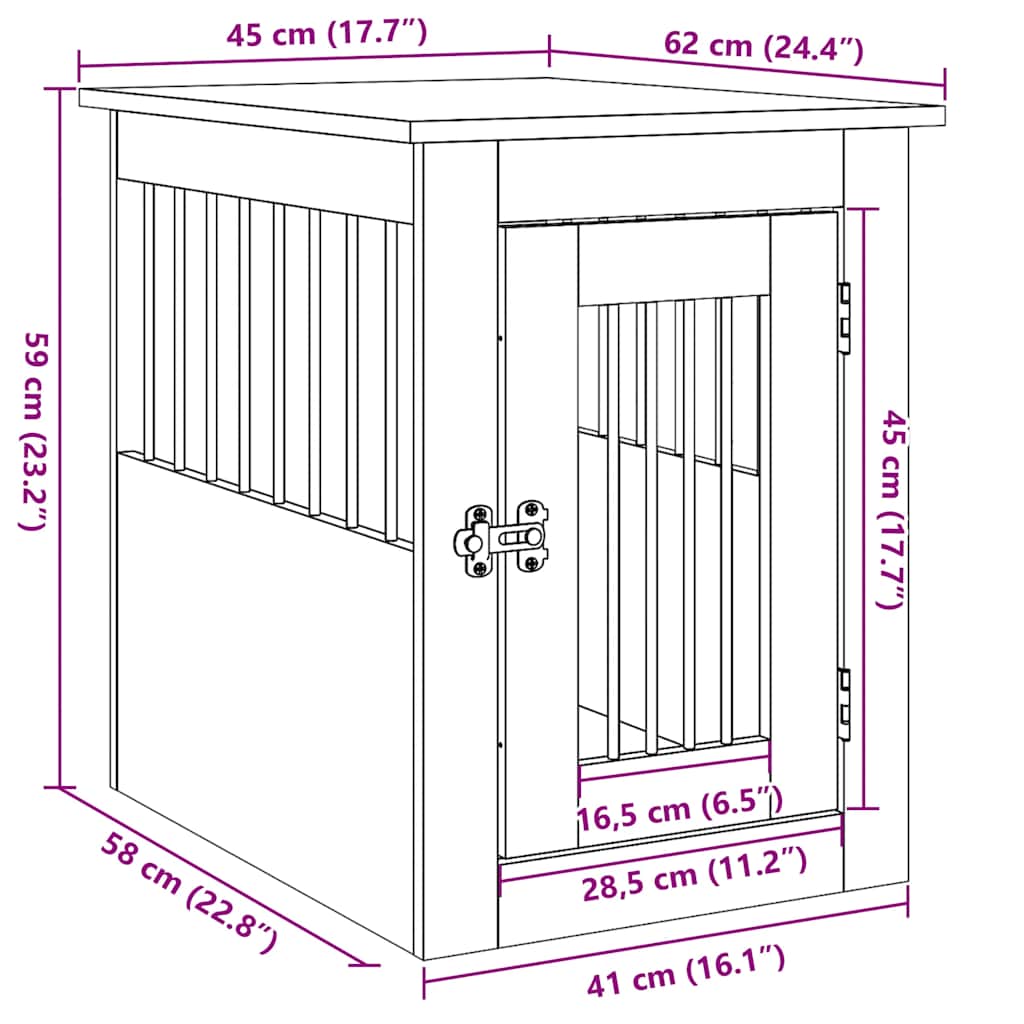Nábytok pre prepravku pre psa Artisan Dub 45x62x59 cm Drevo