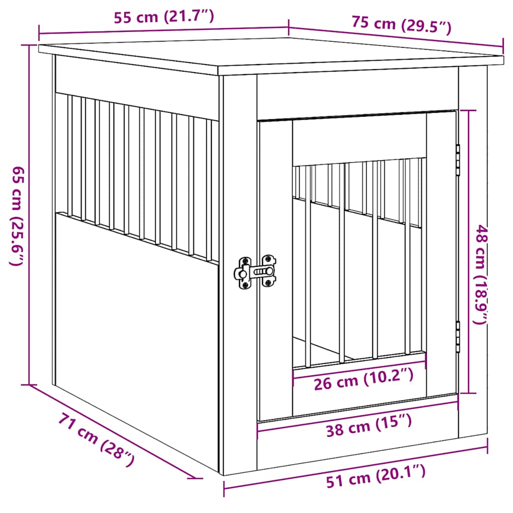 Nábytok pre prepravku pre psa Artisan Dub 55x75x65 cm Drevo