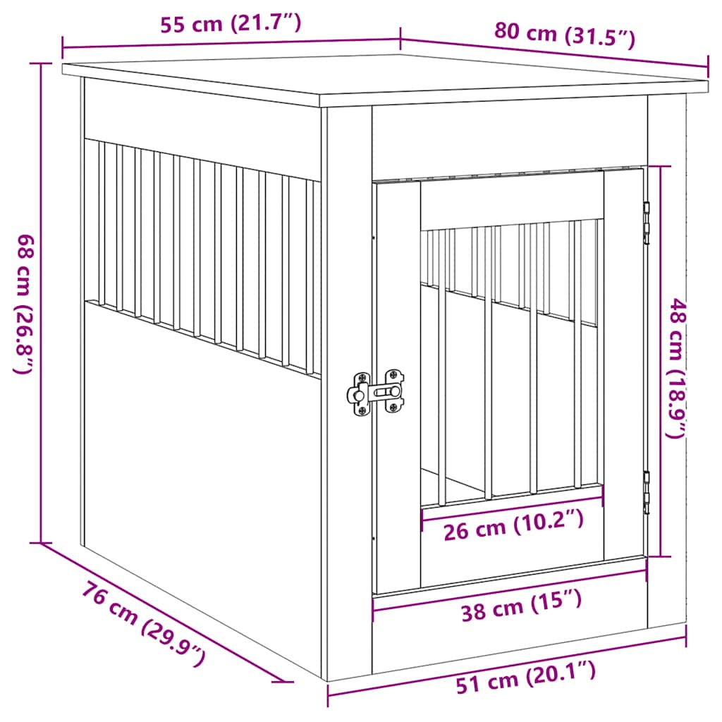 Nábytok pre prepravku pre psa Artisan Dub 55x80x68 cm Drevo
