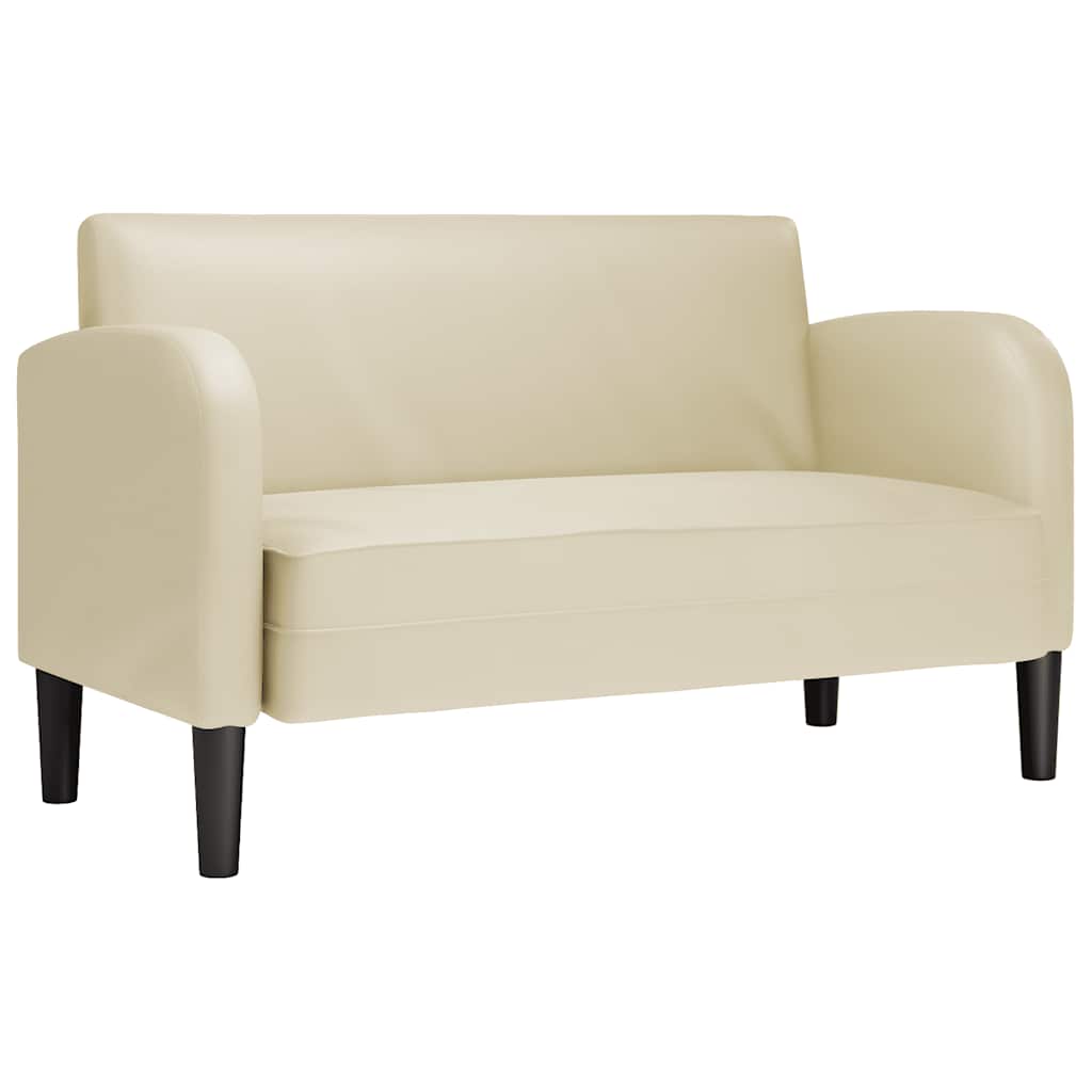 Loveseat pohovka krémová 110 cm umelá koža