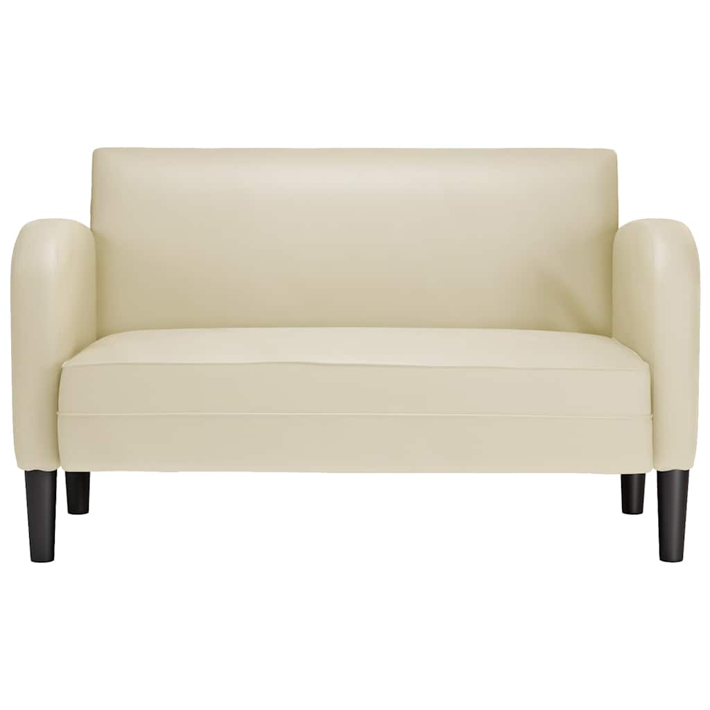 Loveseat pohovka krémová 110 cm umelá koža