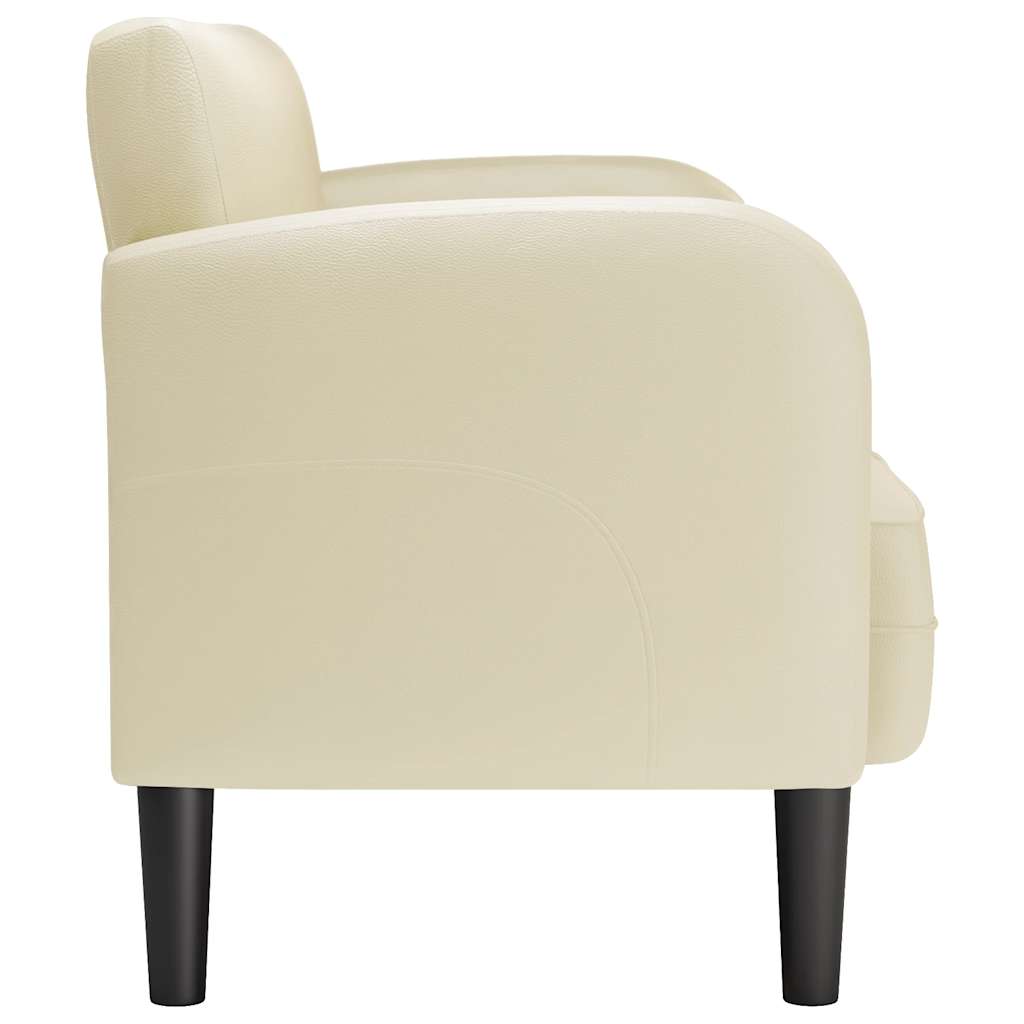 Loveseat pohovka krémová 110 cm umelá koža