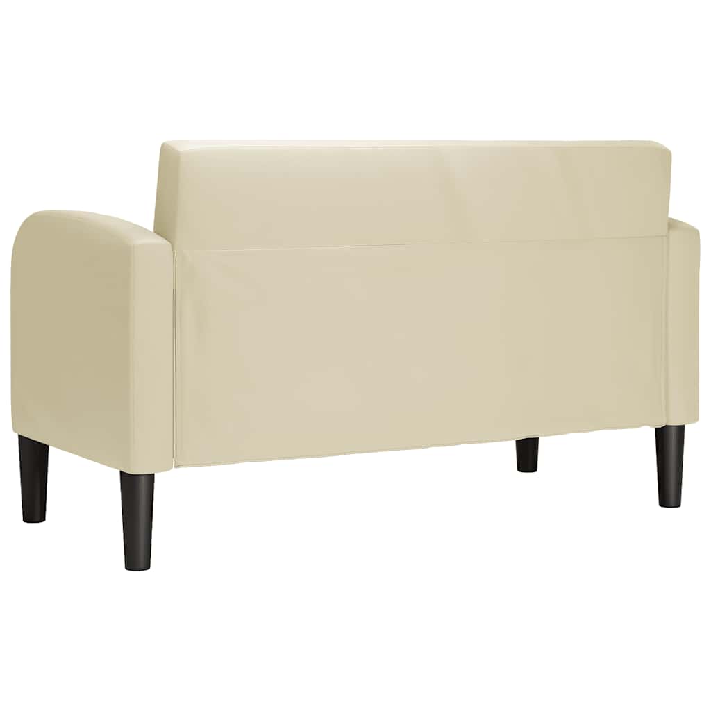 Loveseat pohovka krémová 110 cm umelá koža