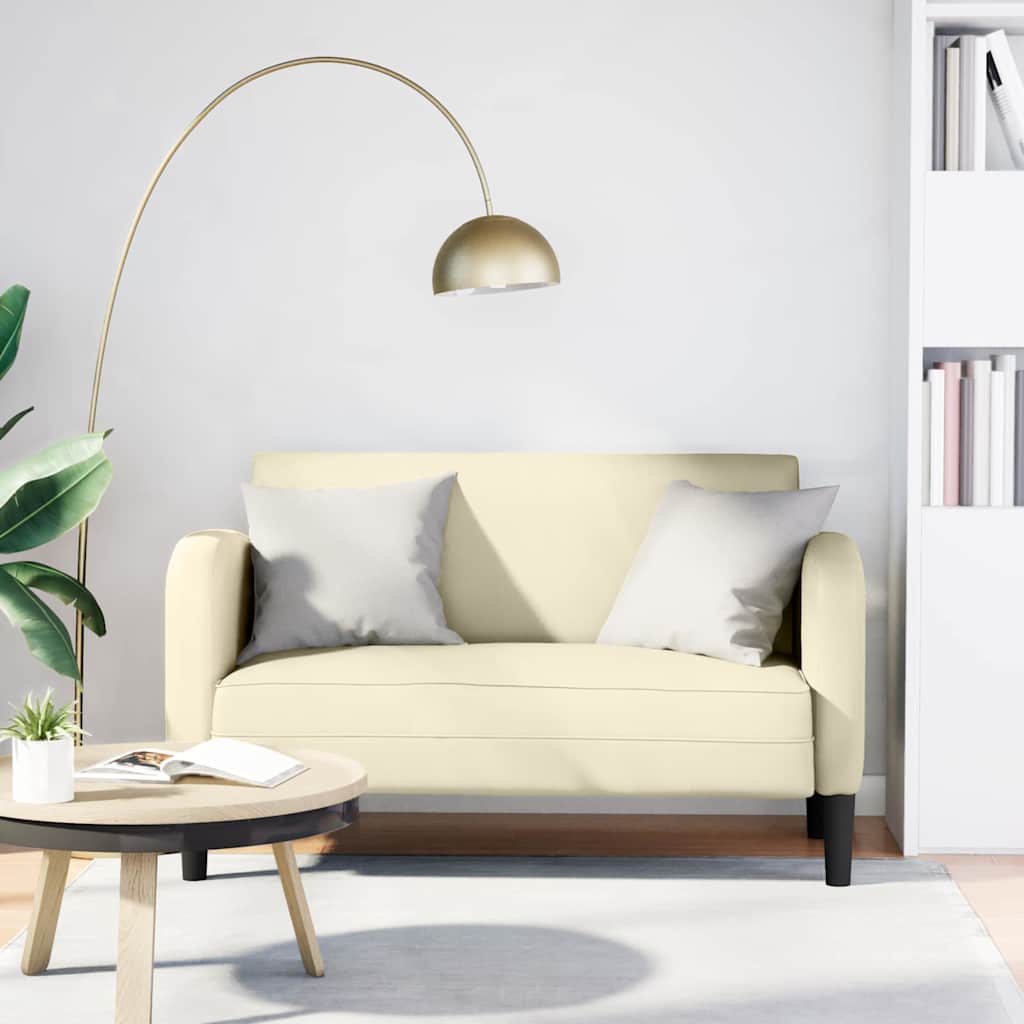 Loveseat pohovka krémová 110 cm umelá koža