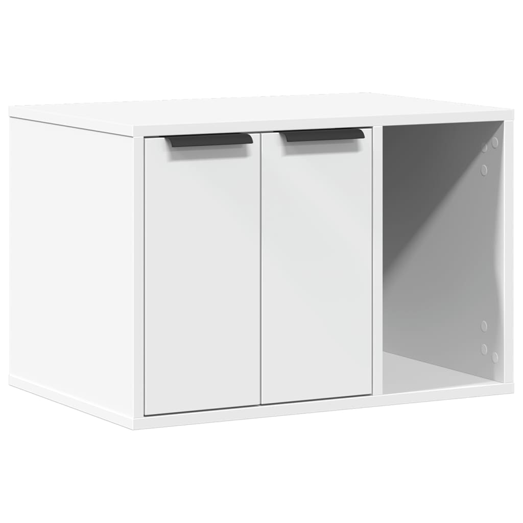 Uzavretý box na stelivo, biely 60x40x40 cm, kompozitné drevo