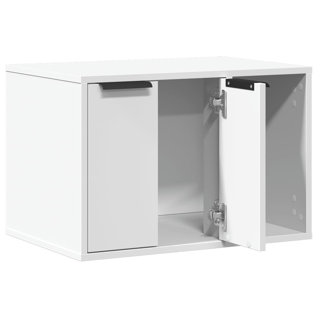 Uzavretý box na stelivo, biely 60x40x40 cm, kompozitné drevo