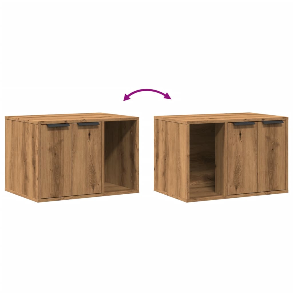 Uzavretý box na stelivo dub artisan 60x40x40cm kompozitné drevo
