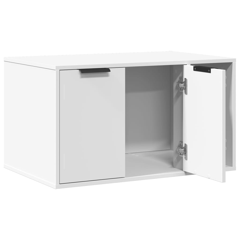 Uzavretý box na stelivo, biely 80x50x45 cm, kompozitné drevo