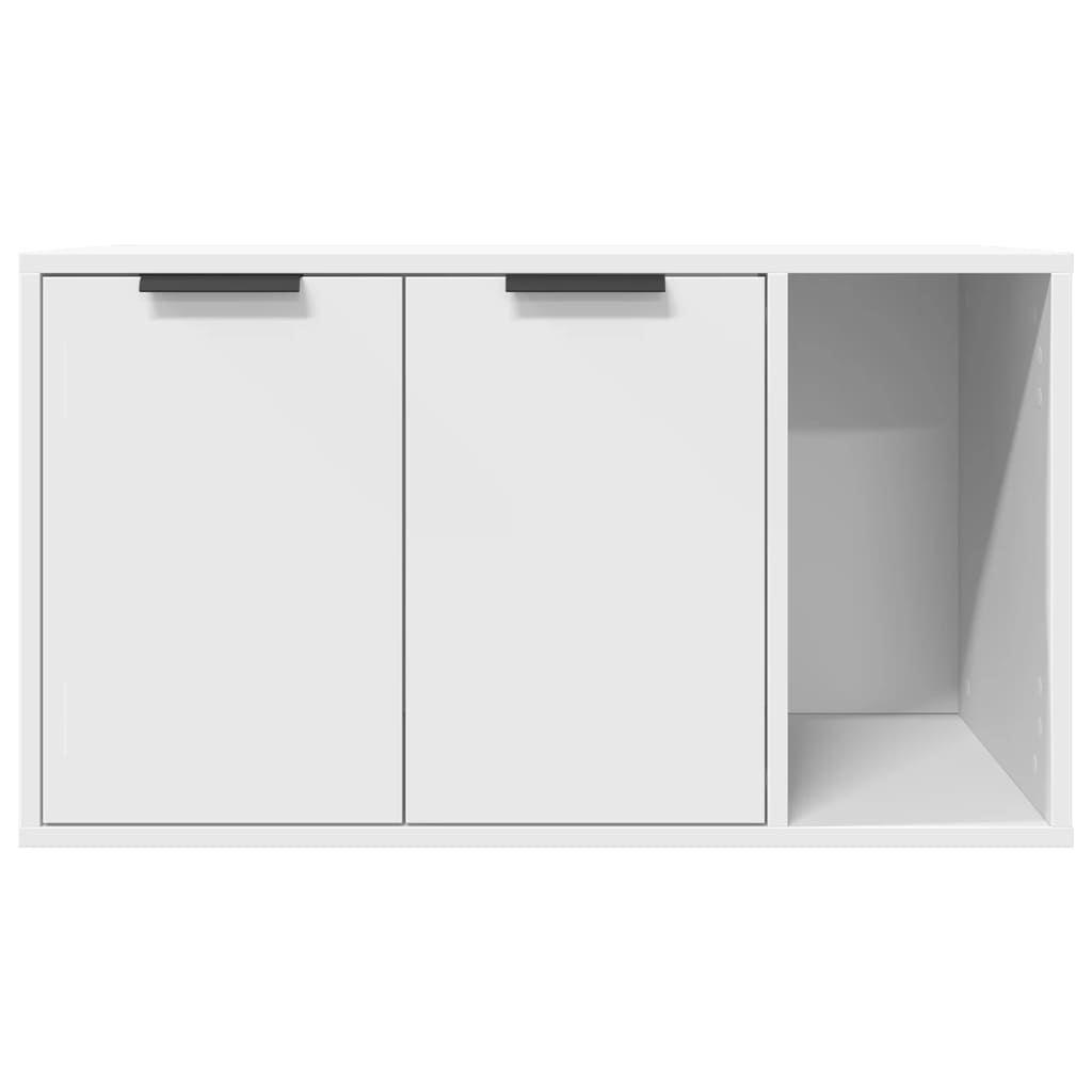 Uzavretý box na stelivo, biely 80x50x45 cm, kompozitné drevo