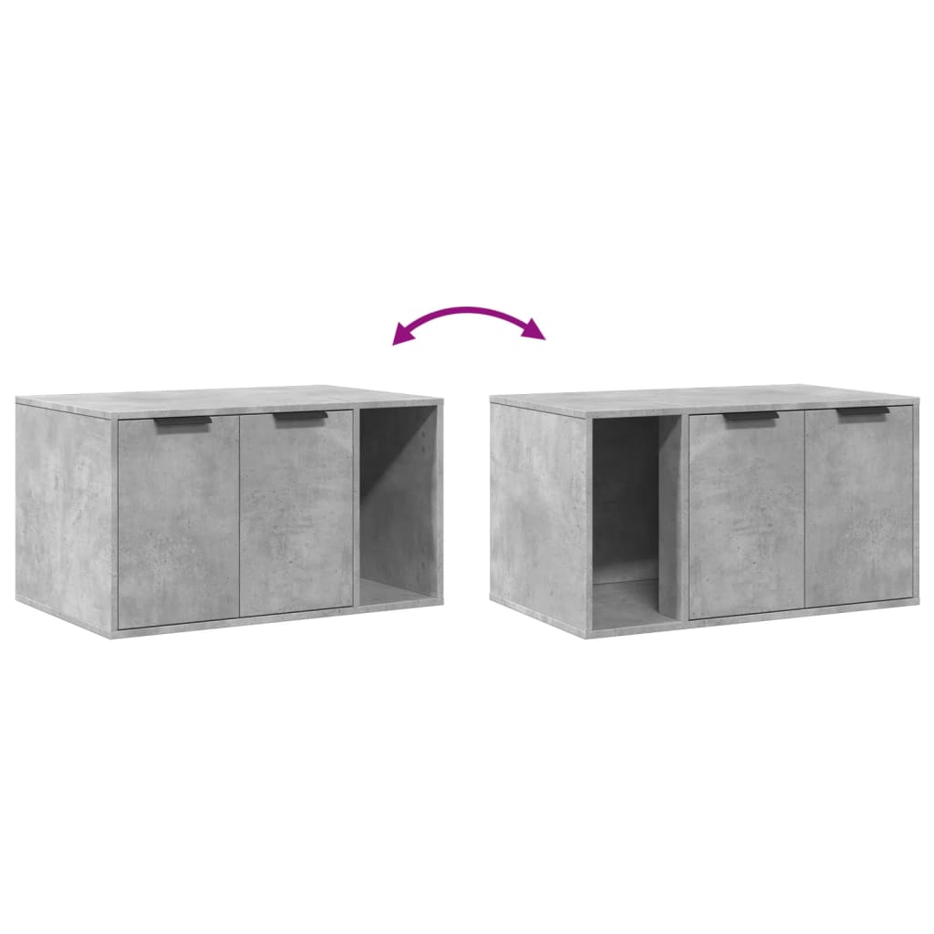 Uzavretý box na stelivo, betónový 80x50x45 cm, kompozitné drevo