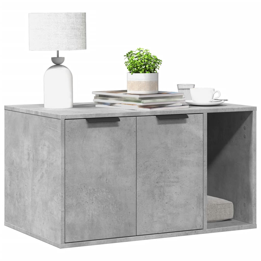 Uzavretý box na stelivo, betónový 80x50x45 cm, kompozitné drevo
