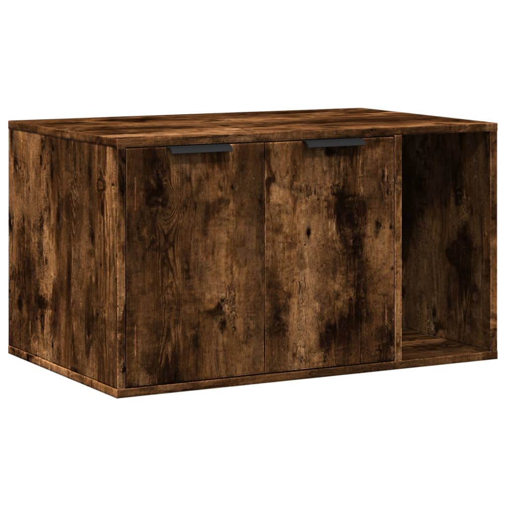 Uzavretý box na stelivo, tmavý dub 80x50x45cm, kompozitné drevo