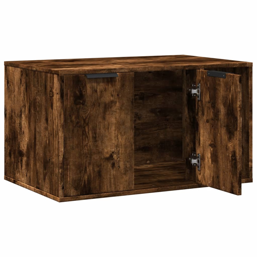 Uzavretý box na stelivo, tmavý dub 80x50x45cm, kompozitné drevo
