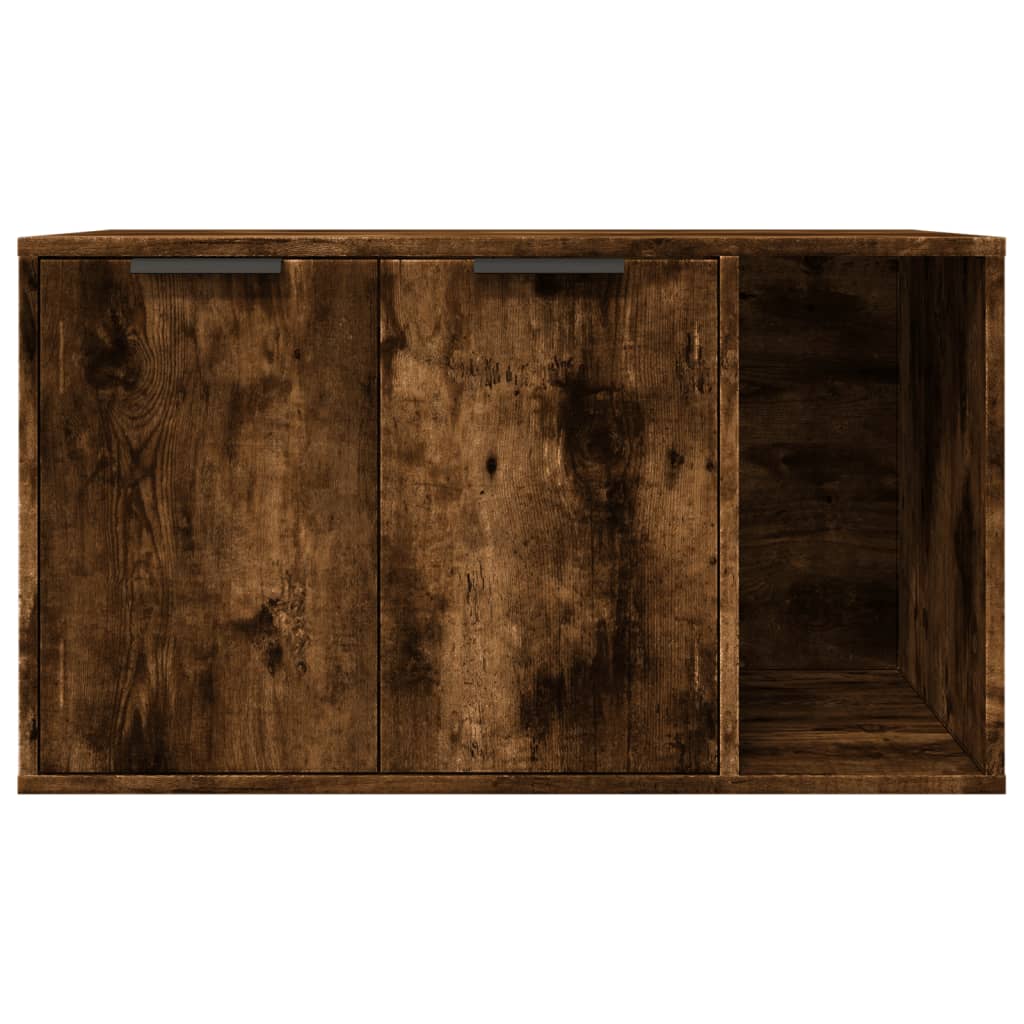 Uzavretý box na stelivo, tmavý dub 80x50x45cm, kompozitné drevo