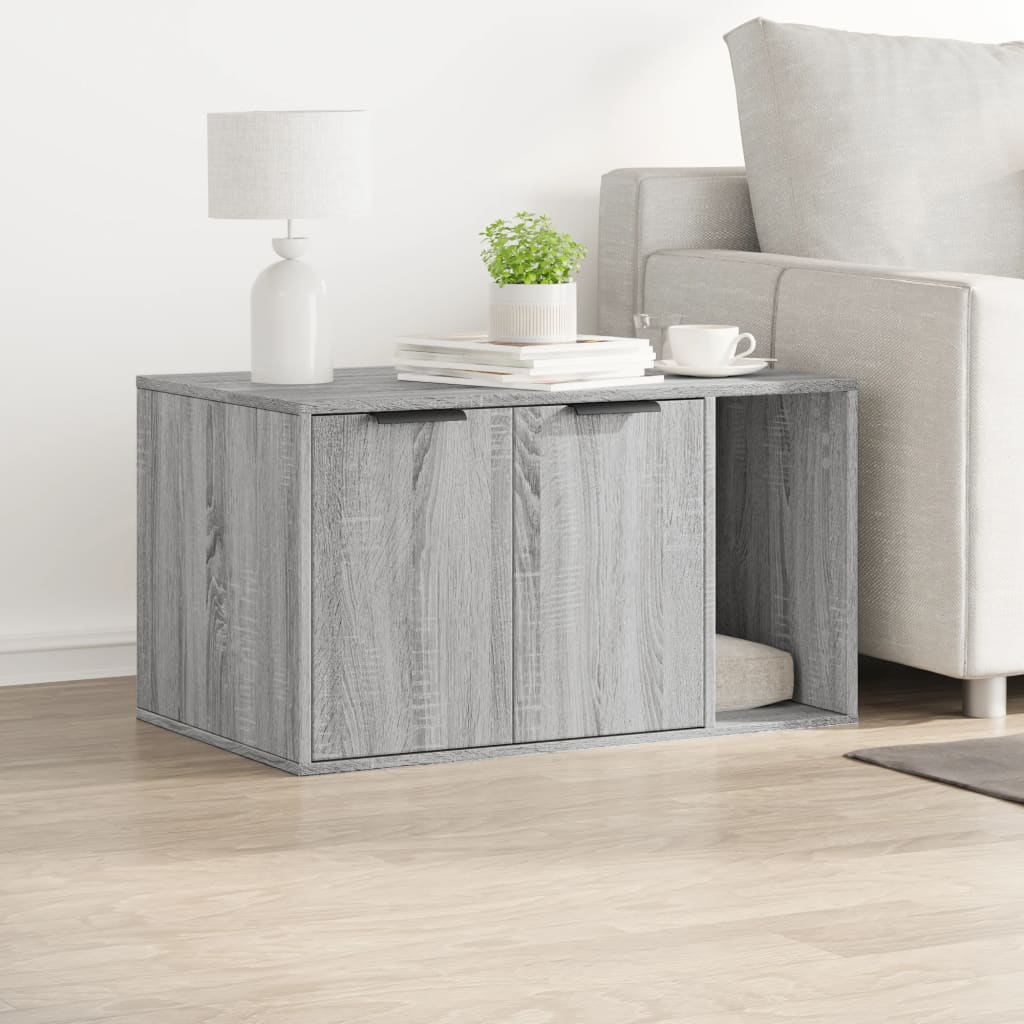 Uzavretý box na stelivo sivá sonoma 80x50x45cm kompozitné drevo
