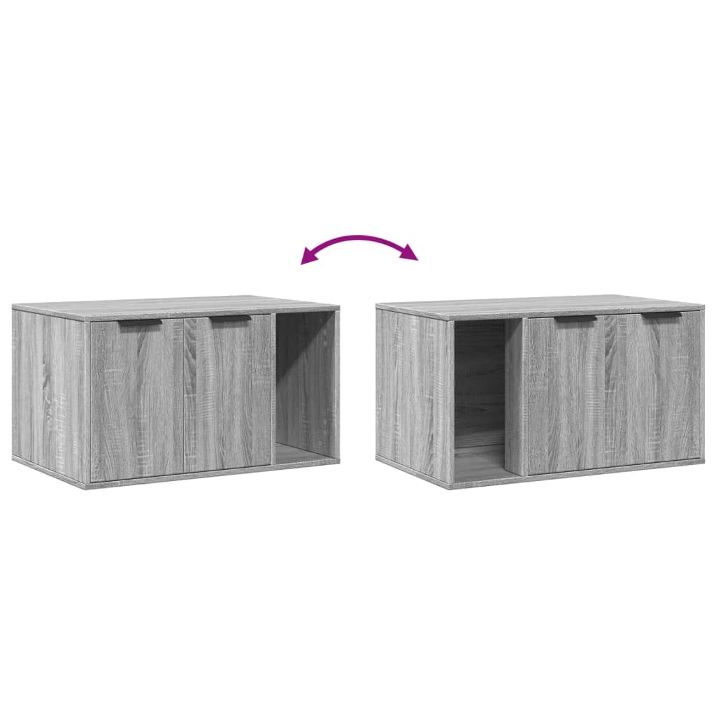 Uzavretý box na stelivo sivá sonoma 80x50x45cm kompozitné drevo