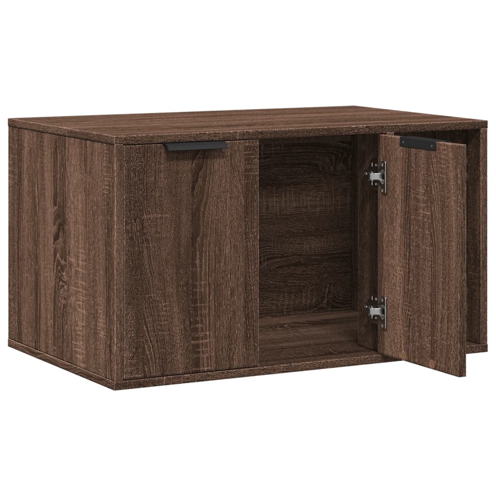 Uzavretý box na stelivo, hnedý dub 80x50x45cm, kompozitné drevo