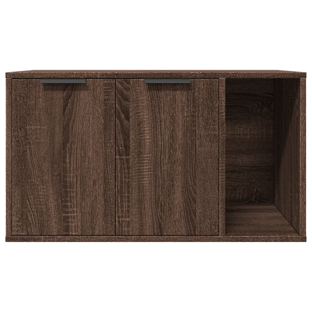 Uzavretý box na stelivo, hnedý dub 80x50x45cm, kompozitné drevo