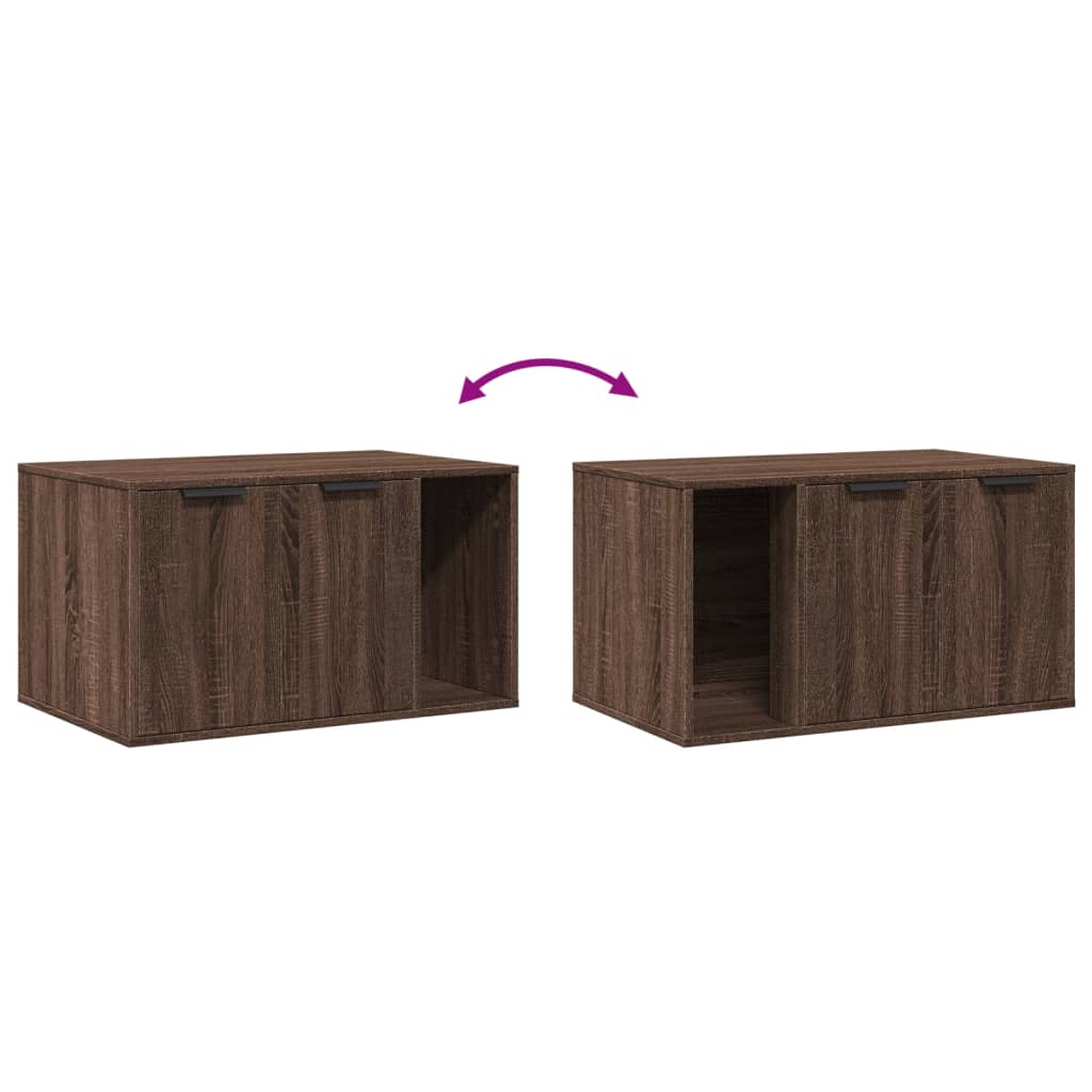Uzavretý box na stelivo, hnedý dub 80x50x45cm, kompozitné drevo