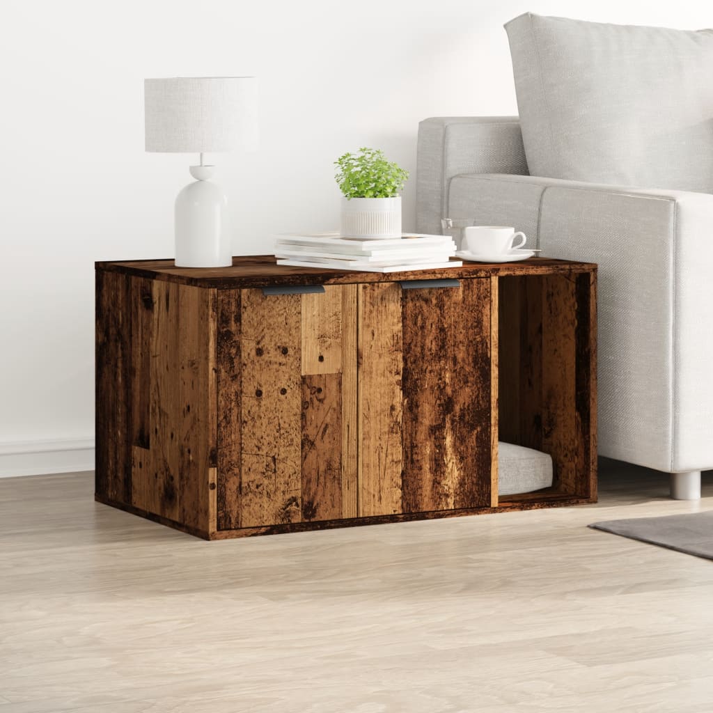 Uzavretý box na stelivo staré drevo 80x50x45cm kompozitné drevo