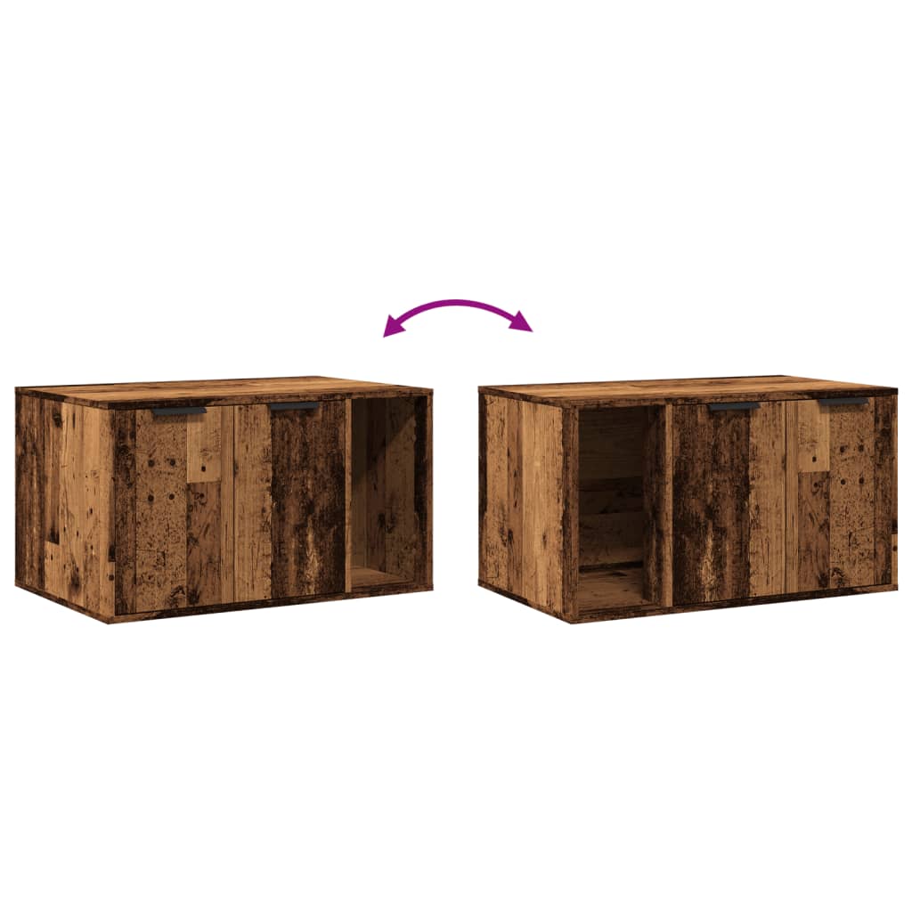 Uzavretý box na stelivo staré drevo 80x50x45cm kompozitné drevo