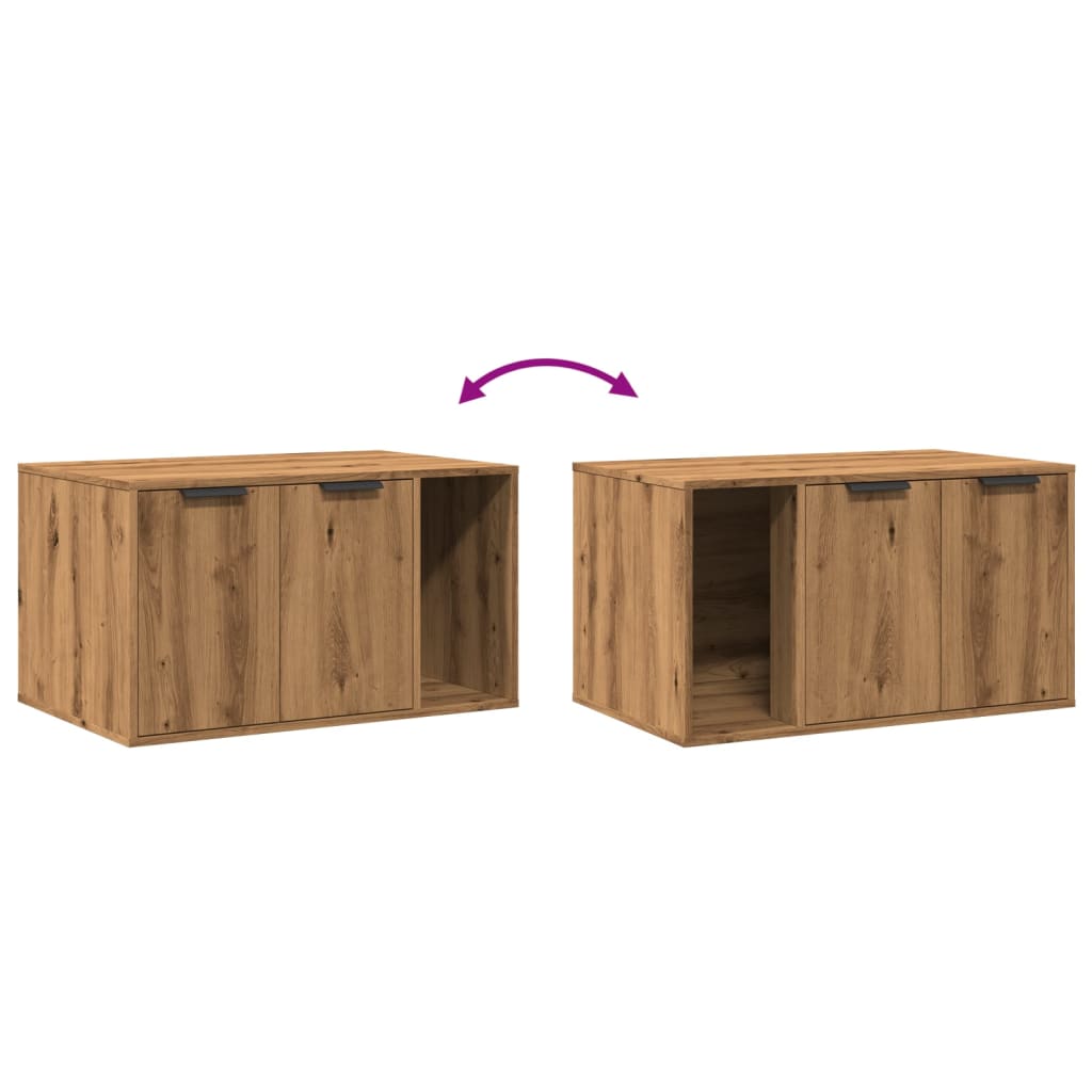 Uzavretý box na stelivo dub artisan 80x50x45cm kompozitné drevo