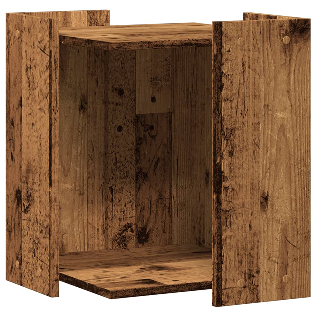 Uzavretý box na stelivo staré drevo 42x42x51cm kompozitné drevo