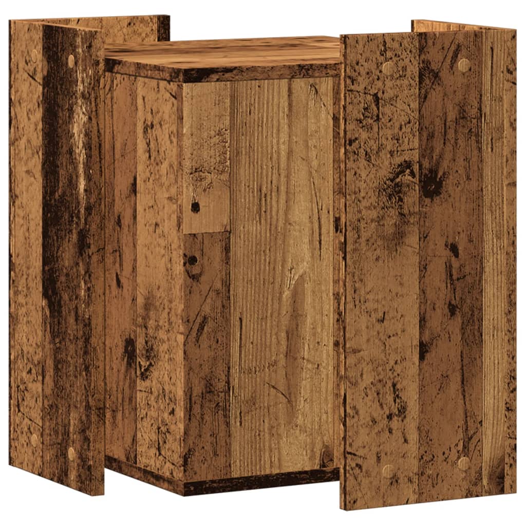 Uzavretý box na stelivo staré drevo 42x42x51cm kompozitné drevo