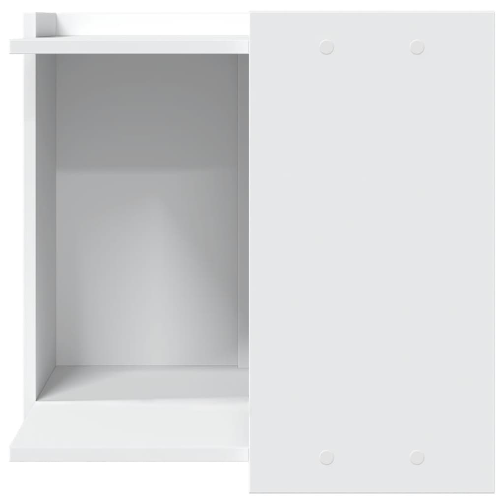 Uzavretý box na stelivo, biely 53x53x51 cm, kompozitné drevo